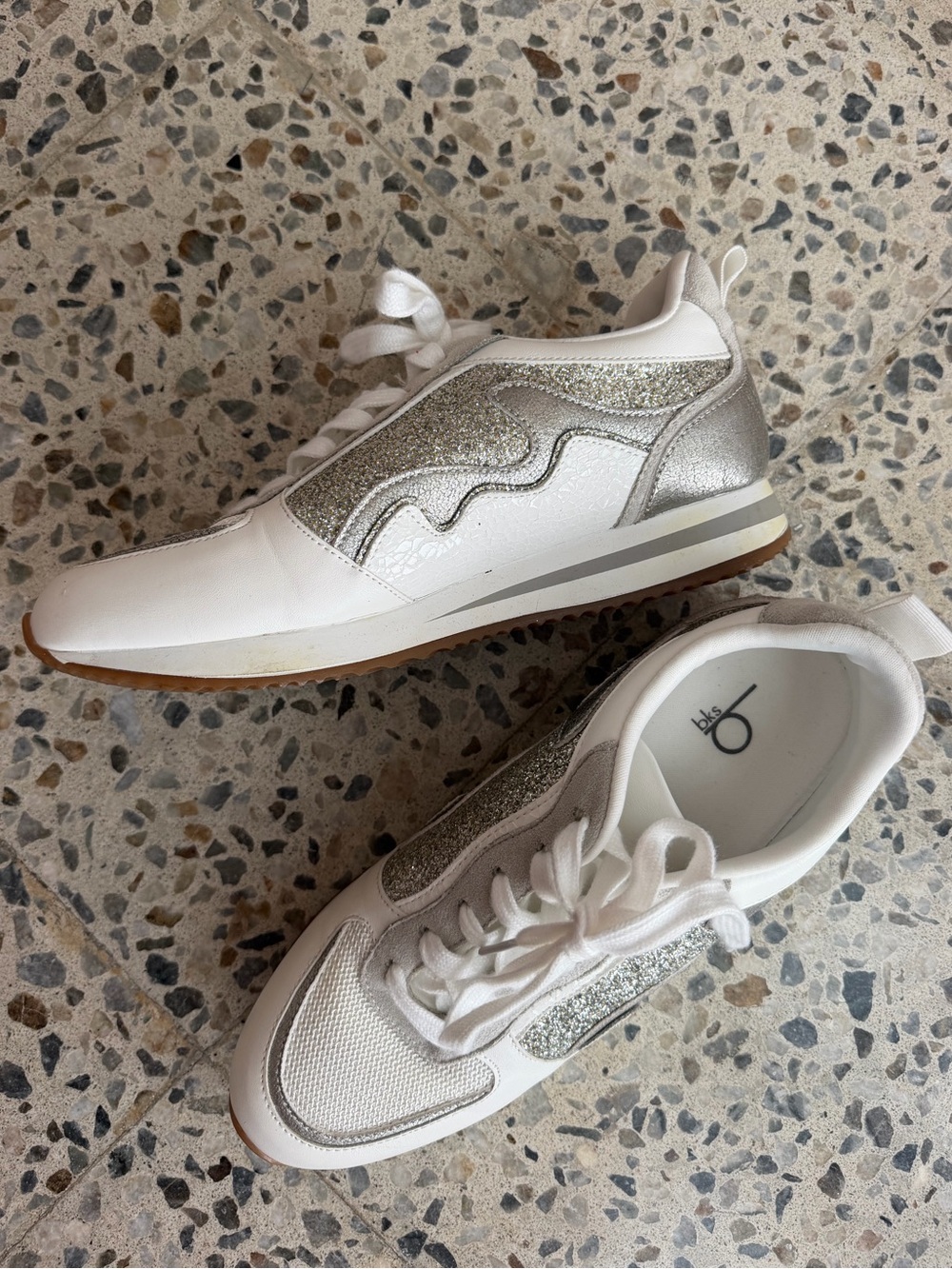 Bakers White & Silver Glitter Women's Sneakers